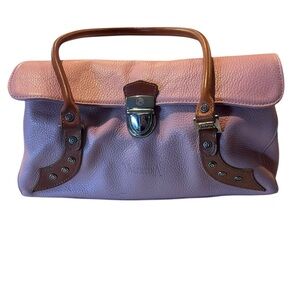 Valentina Elegant Pink 100% Leather Handbag. EUC